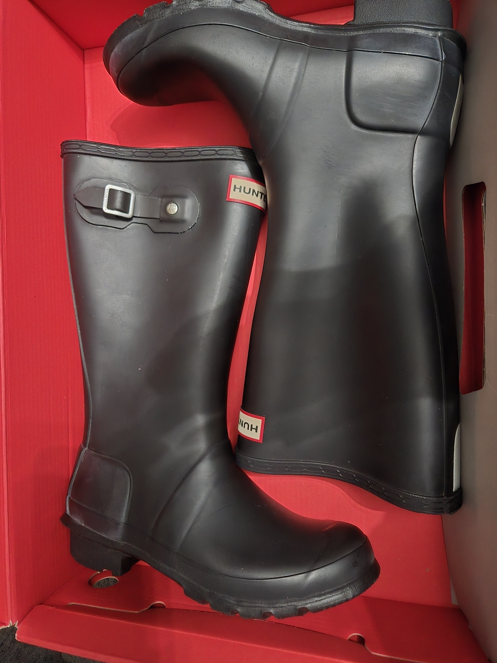 Hunter womens's Black Waterproof Rain Boots